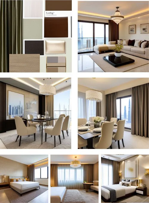 Living and dining area and 2 bedrooms