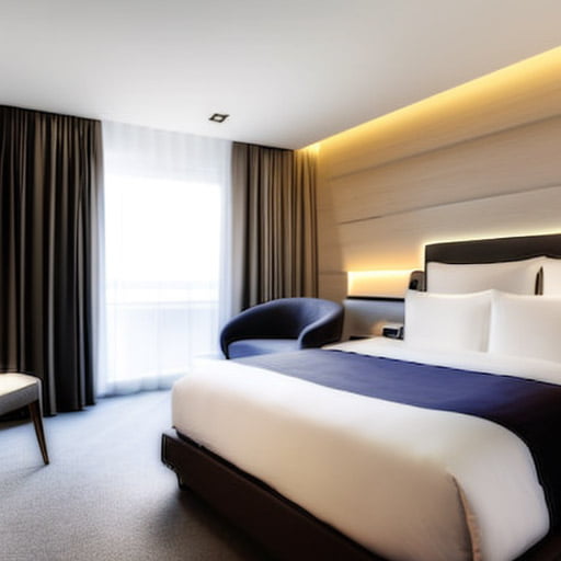 With a focus on natural materials and earthy tones, our hotel bedroom interior creates a cozy and inviting atmosphere that promotes rest and relaxation.