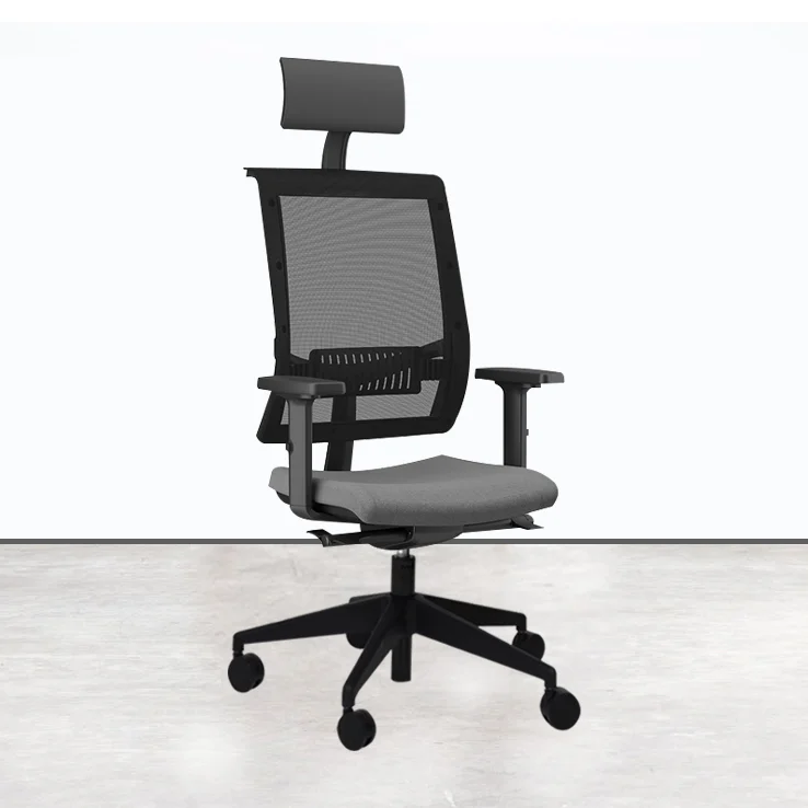 Adjustable office chair on wheels with lumbar support to promote better posture and reduce back strain.