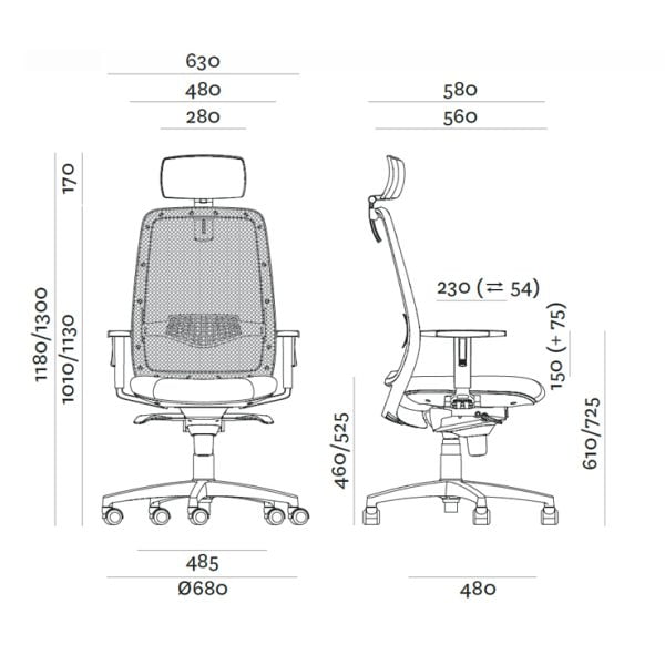 The chair dimensions