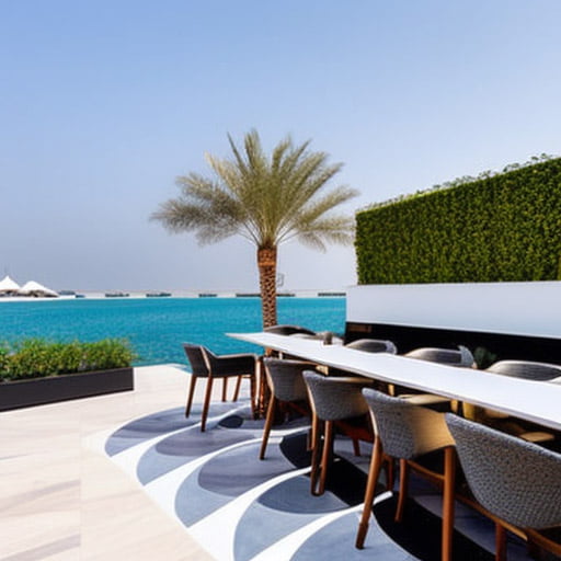 Nice outdoor bar lounge in a beach