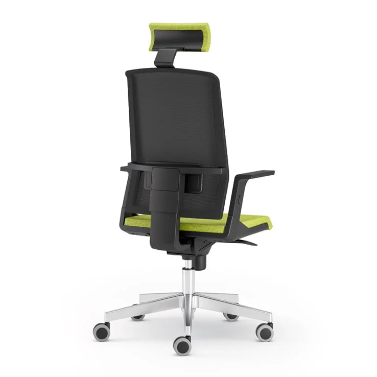 Sturdy and durable office chair with wheels designed to withstand heavy use.