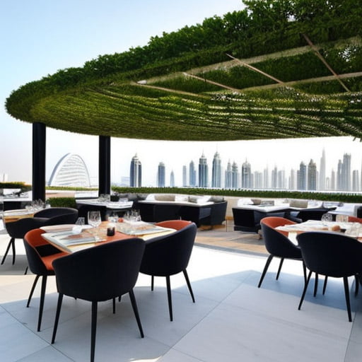 The use of bold and vibrant colors in the restaurant furniture creates a lively and energetic atmosphere.