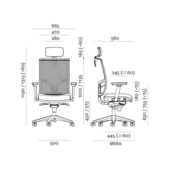 Adjustable height office chair with smooth-rolling wheels for easy positioning.