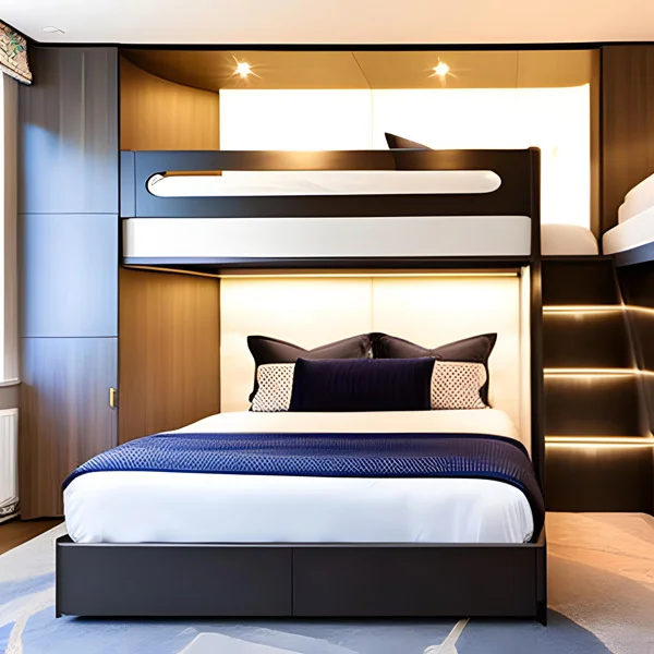 Double high sleeper with a queen size and a mezzanine sleeping spaces