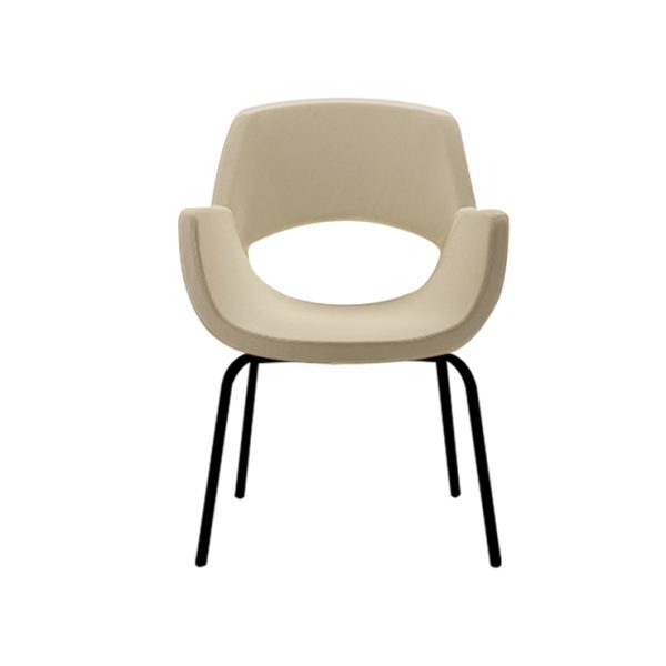 Elevate your décor with our round armchair's sophisticated design and inviting comfort.