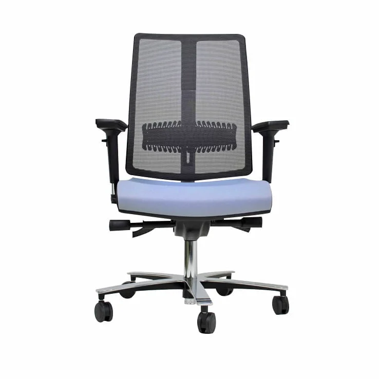 Ergonomic office chair on wheels for comfortable and mobile seating.