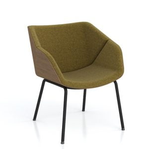 Guest chair with metal leg frame and classic design