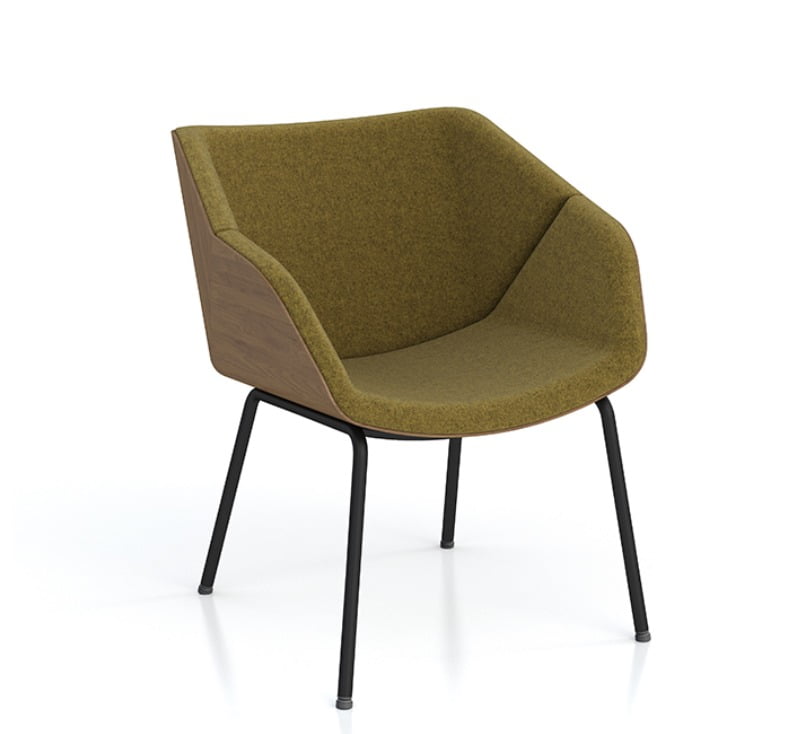 Guest chair with metal leg frame and classic design