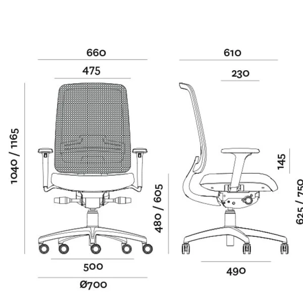 High-density foam cushioned office chair with wheels, ensuring optimal comfort and support.
