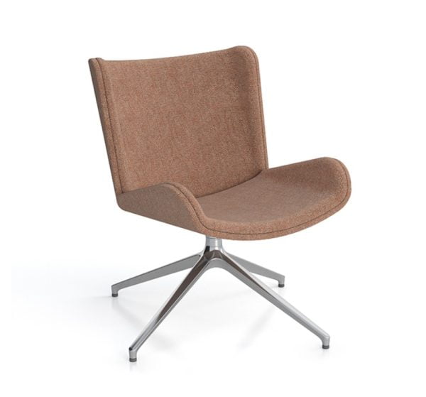 Simple chair with contemporary plush curved back.