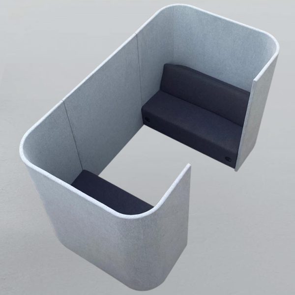 privacy booth with 2 benches