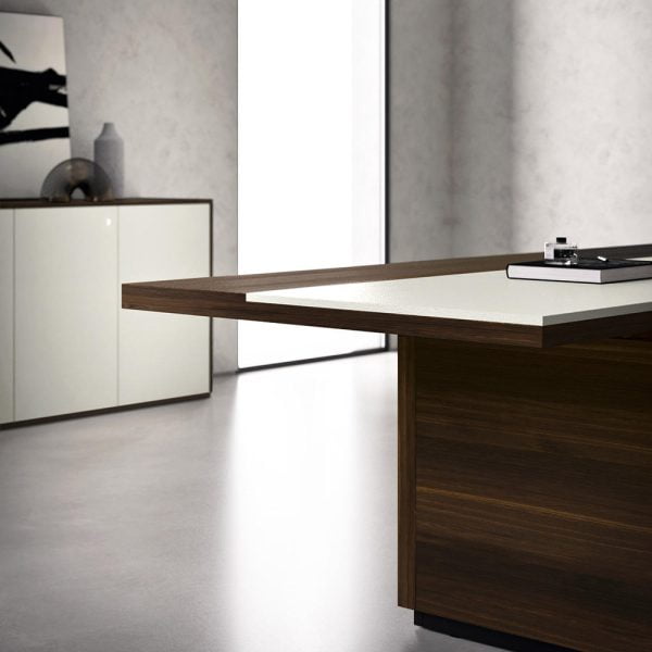 Experience the warmth and richness of natural wood with our exquisite executive office desk, crafted to perfection