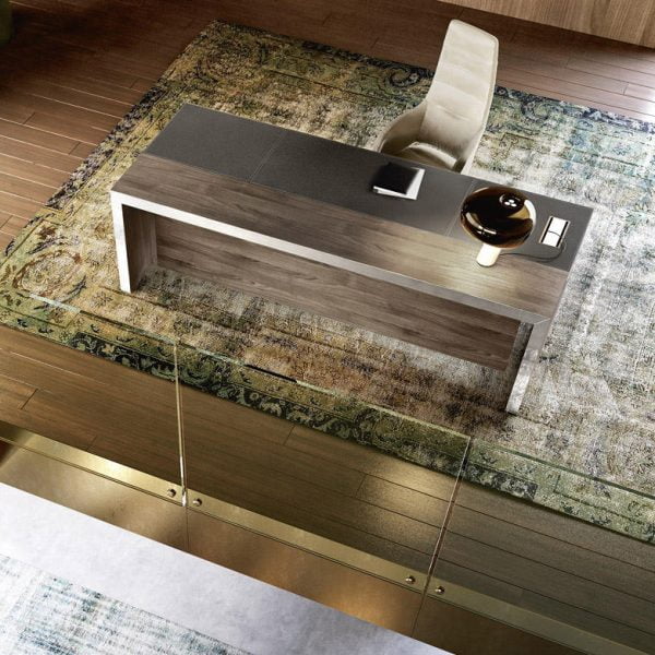 Make a statement of elegance and professionalism with our exquisite L-shaped executive desk, meticulously crafted from fine wood