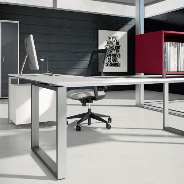 Modern corner desk on slim legs