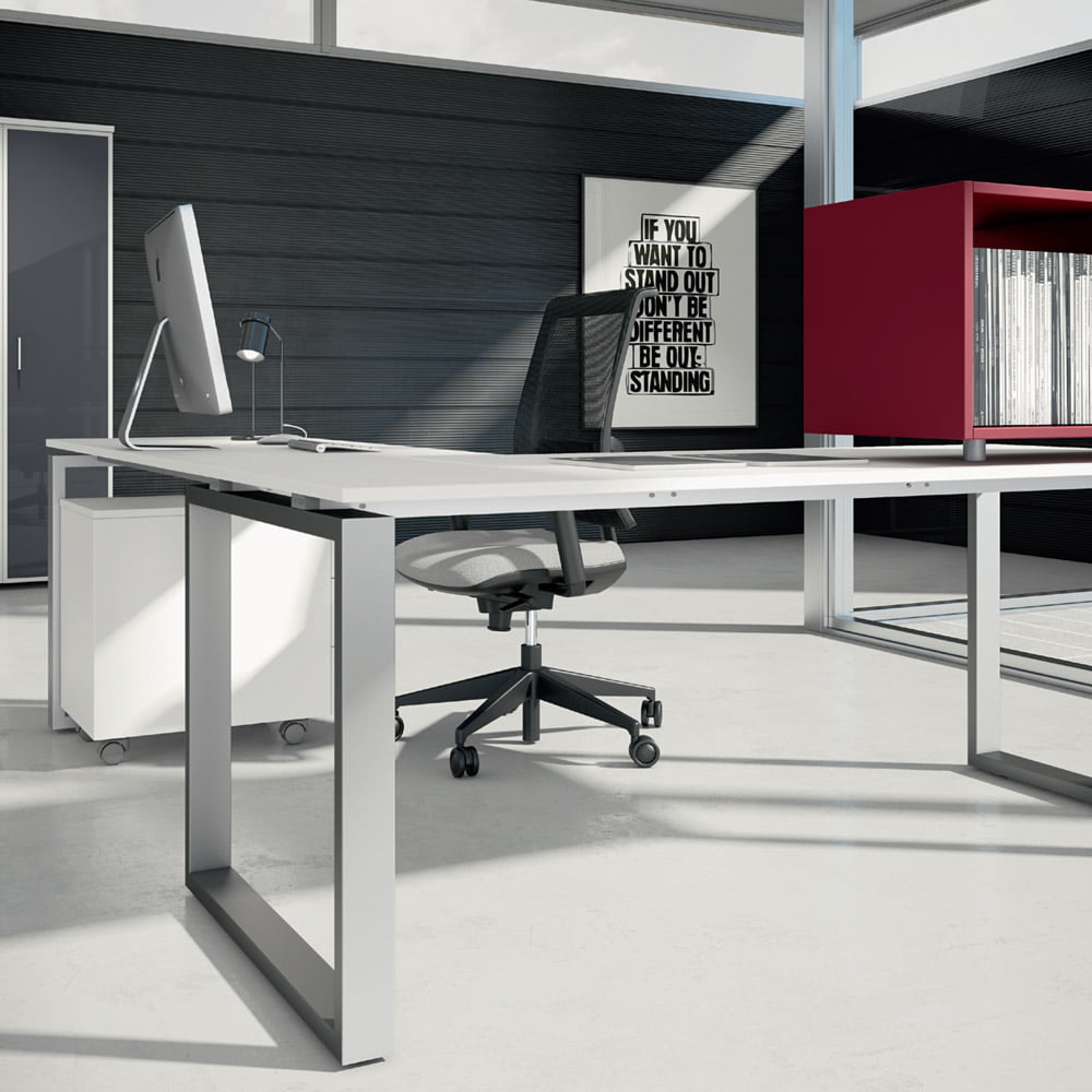 Modern corner desk on slim legs