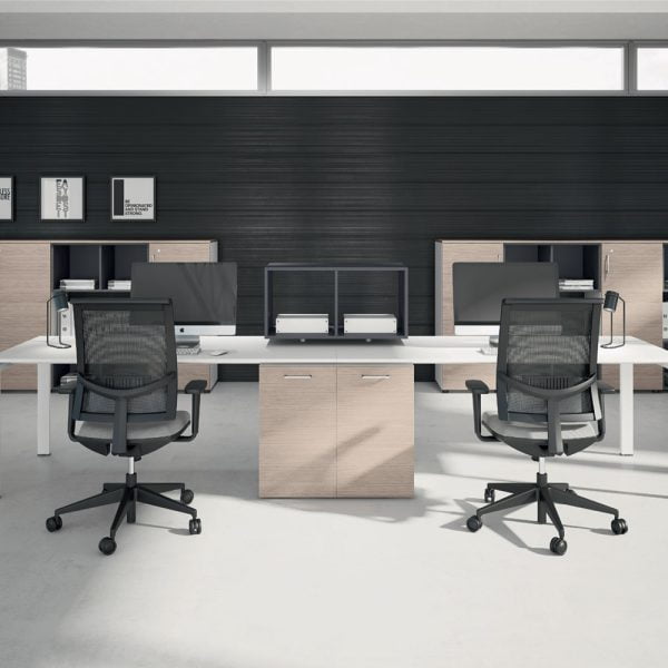 Modern workstation desk for 2 employees