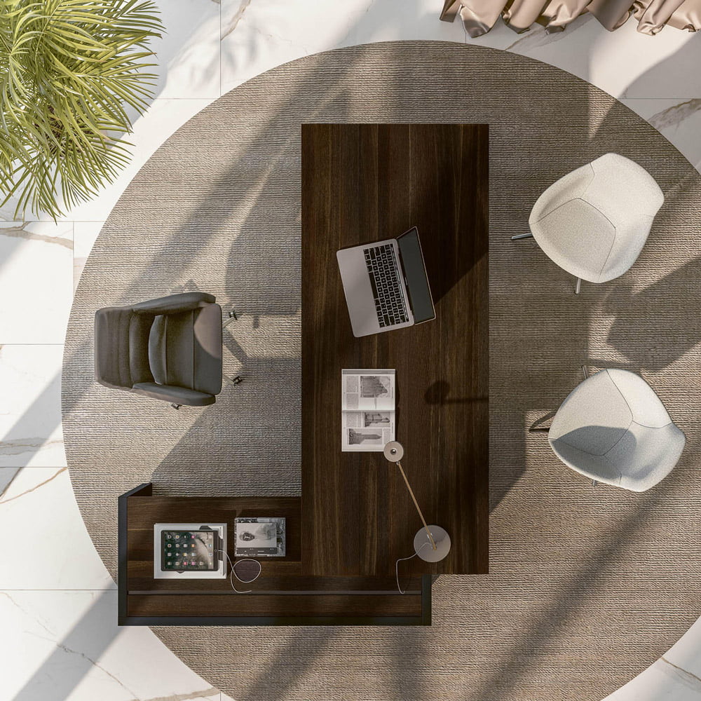 Our wooden executive office desk exudes a sense of prestige and creates an impressive statement in any corporate setting