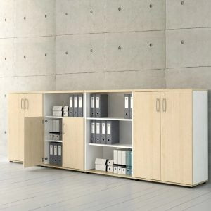 Long wooden finish cabinet