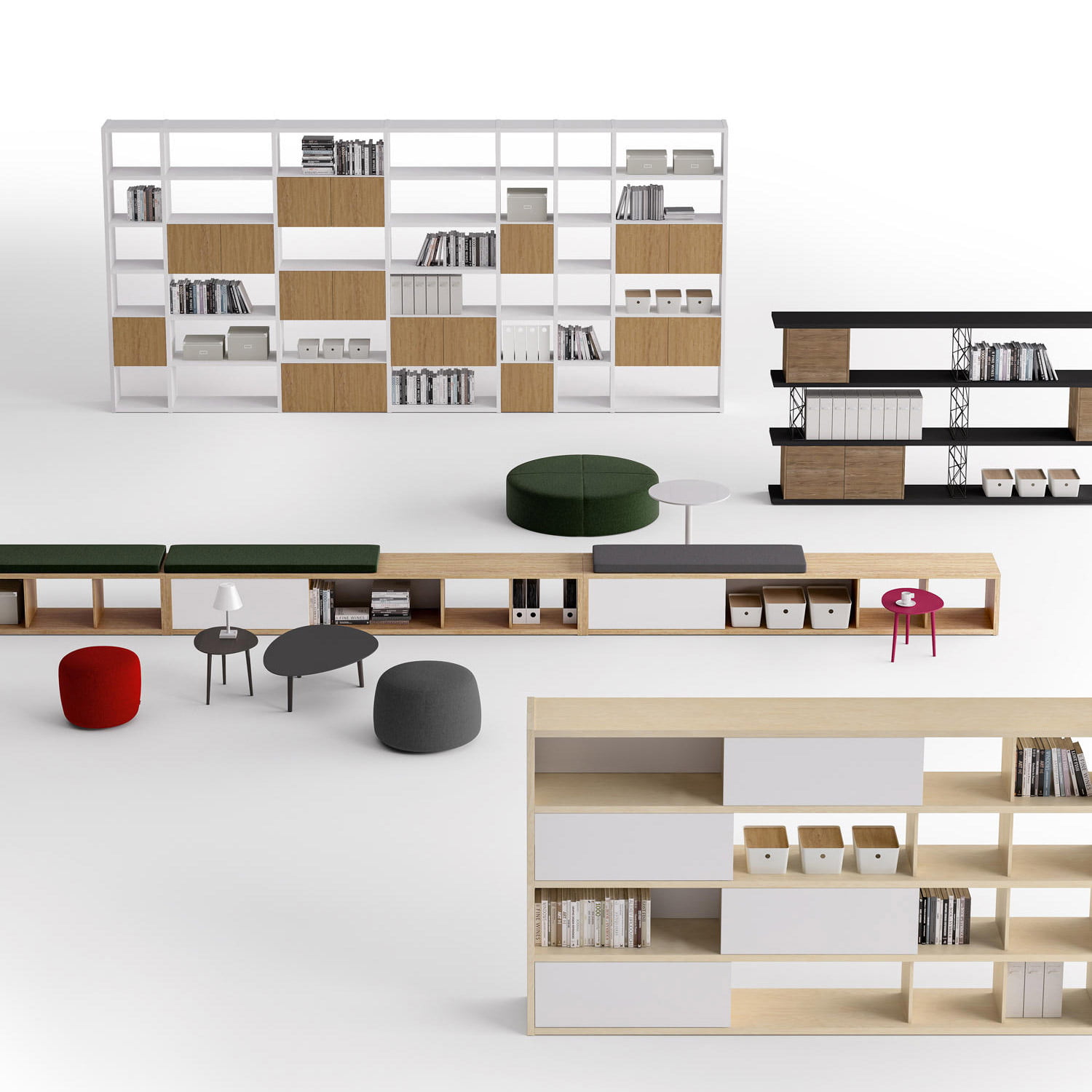 Shelves with different designs