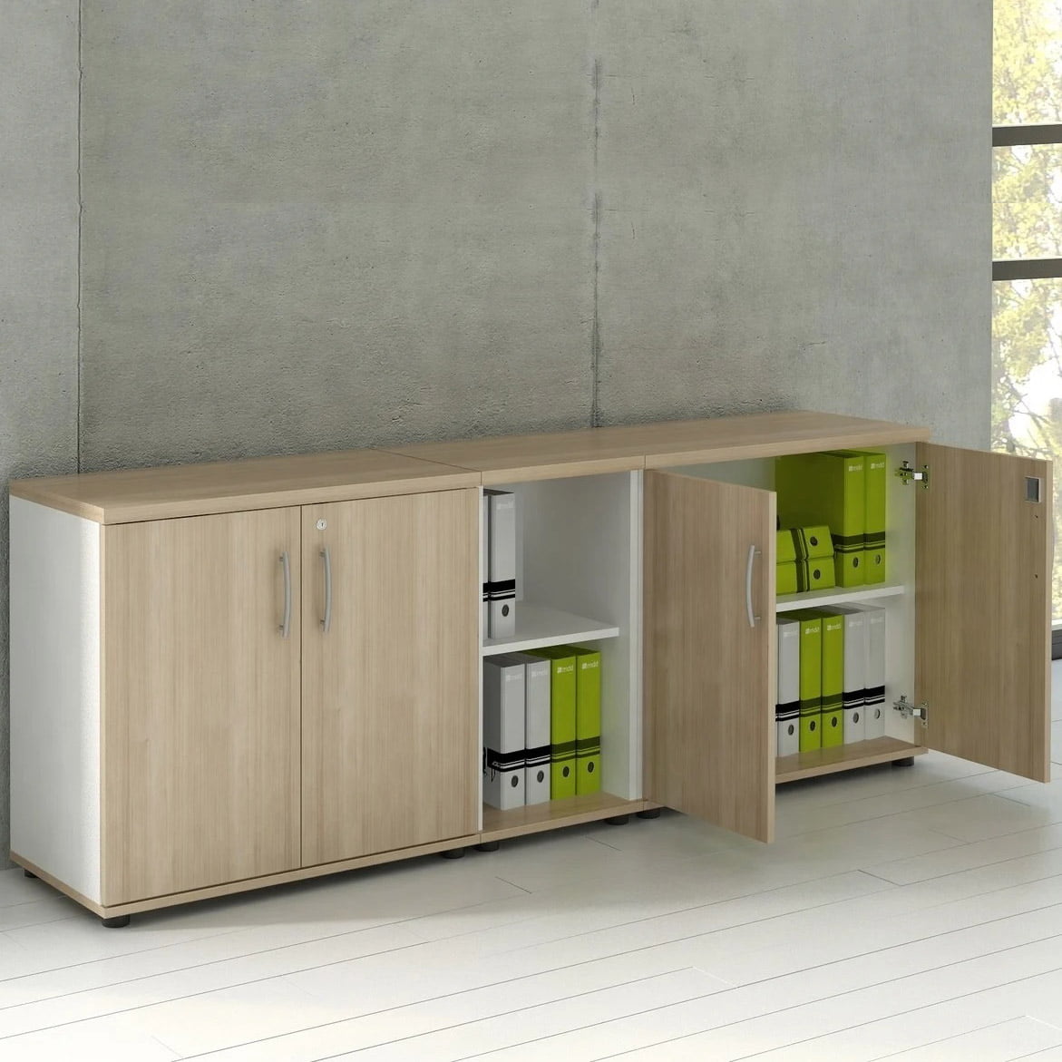 wooden cabinets