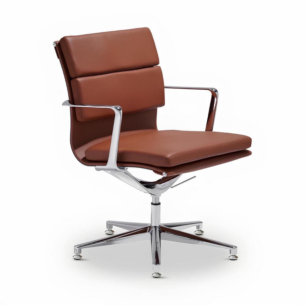 A pneumatic lift allows for easy height adjustment, accommodating different desk heights