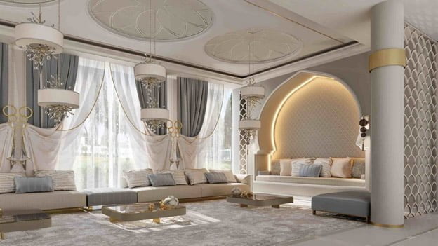 Amazing Arabic seating with Moroccan arches
