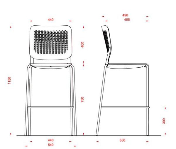 Malika Stool Dimensions