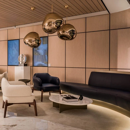 Living room furniture set in a hotel hall