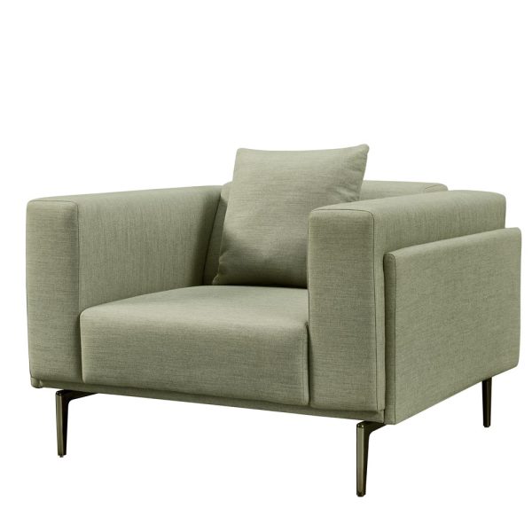 High-end armchair on metal legs