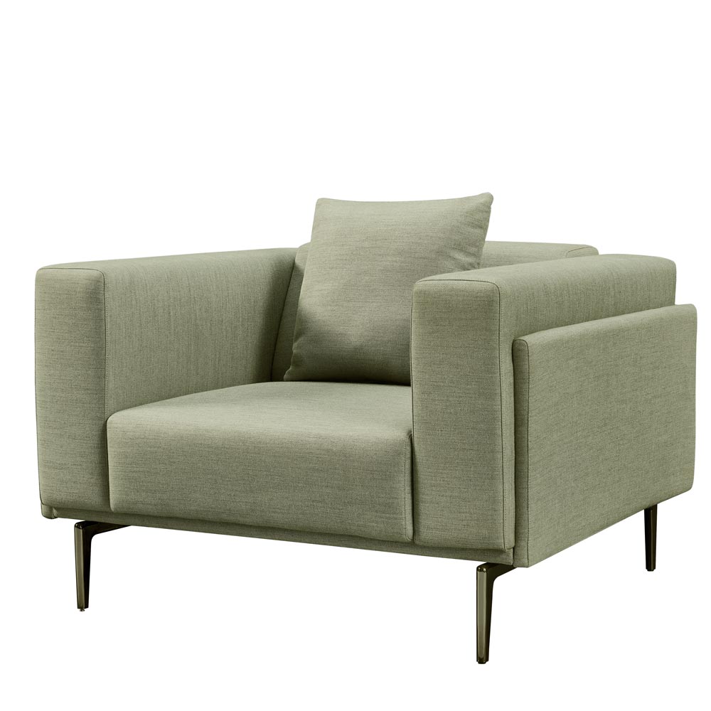 High-end armchair on metal legs