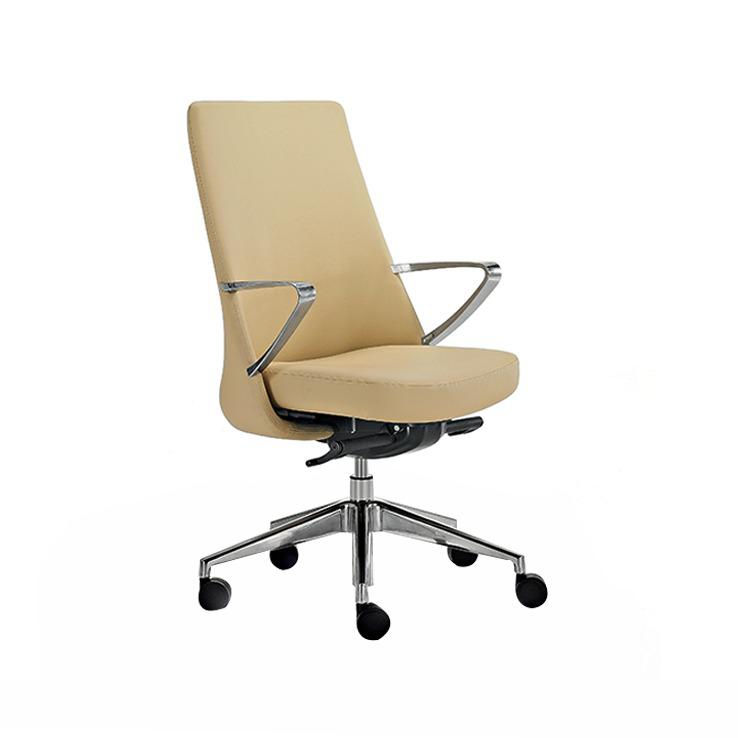 Leather meeting chair on wheels
