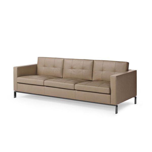 Long leather sofa