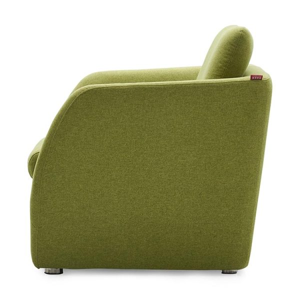 sofas' clean lines and gentle slope.