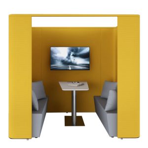 Privacy office booth with a small desk