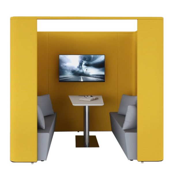 Privacy office booth with a small desk