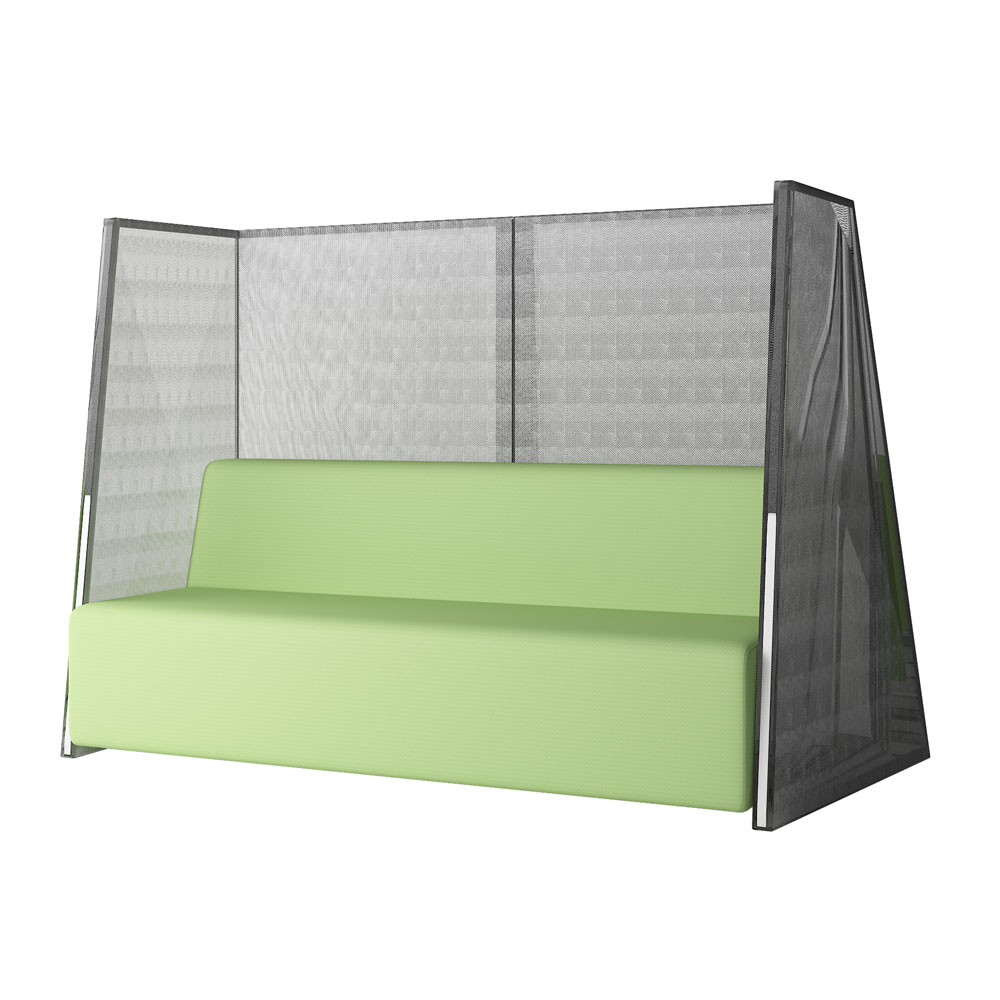Privacy sofa seat with high back and sides for sound proofing