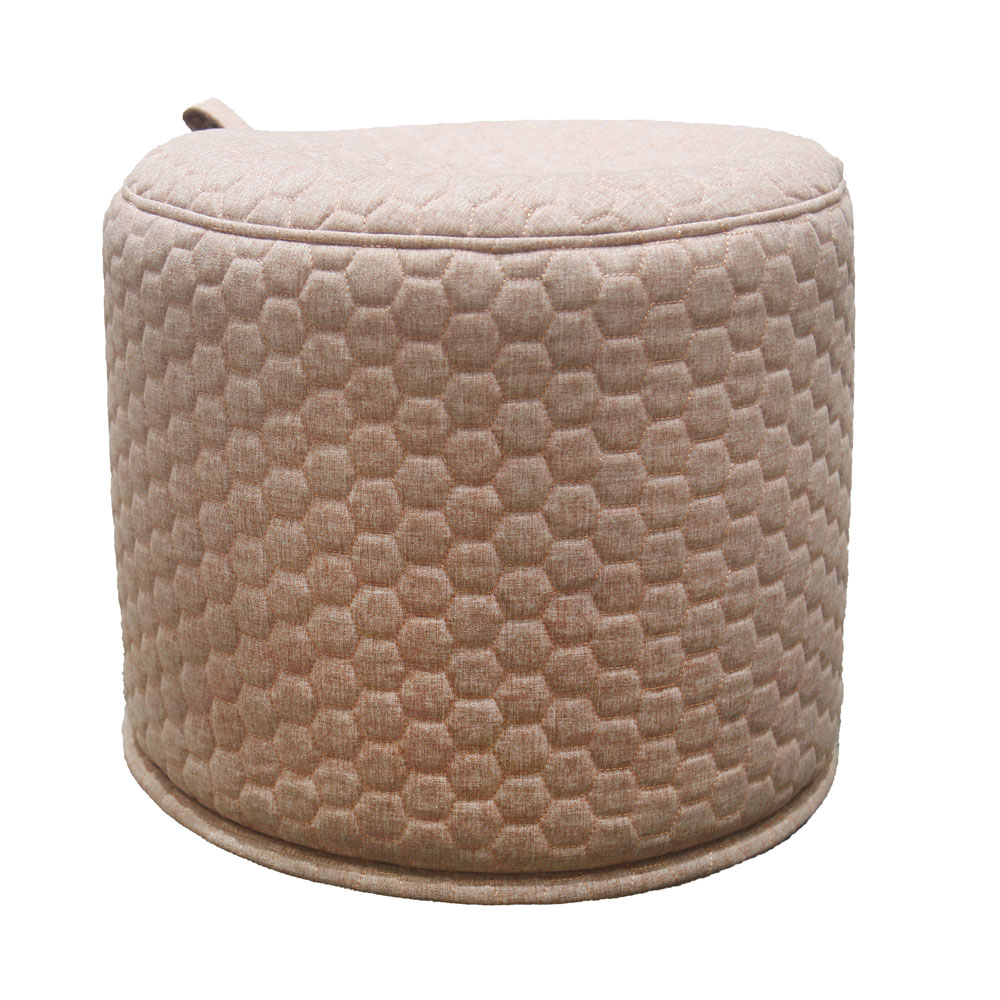 pouf with stitching