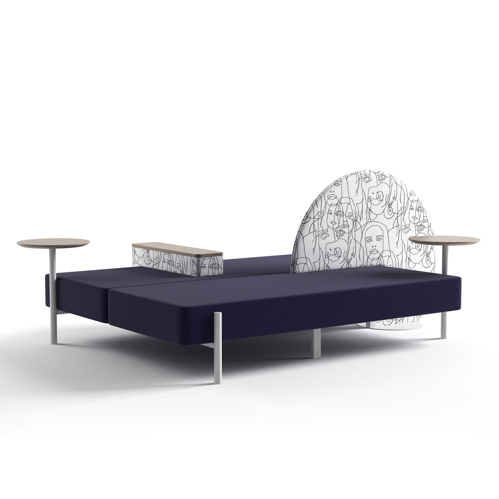 seating solution with partition and desks