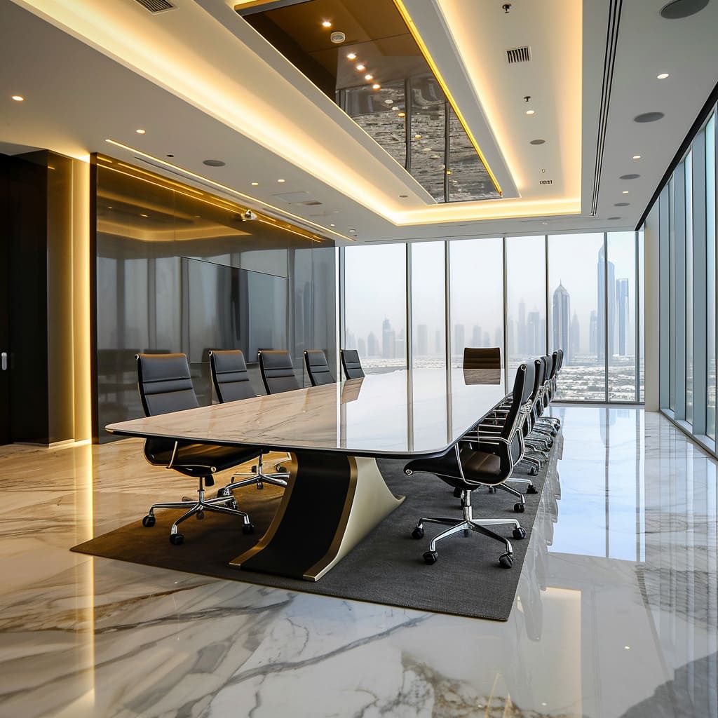 Luxurious marble top board room table