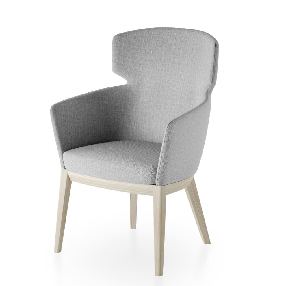 A chic high-back lounge chair