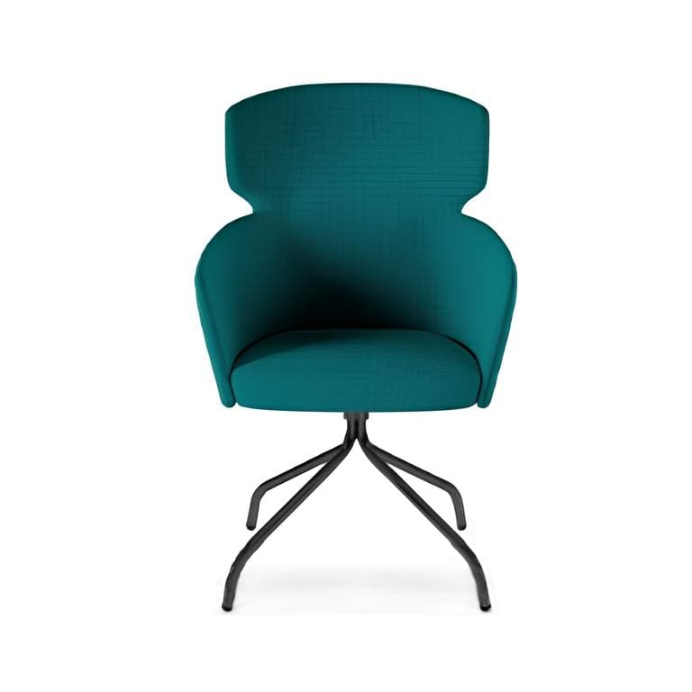 A modern chair on a spider style leg