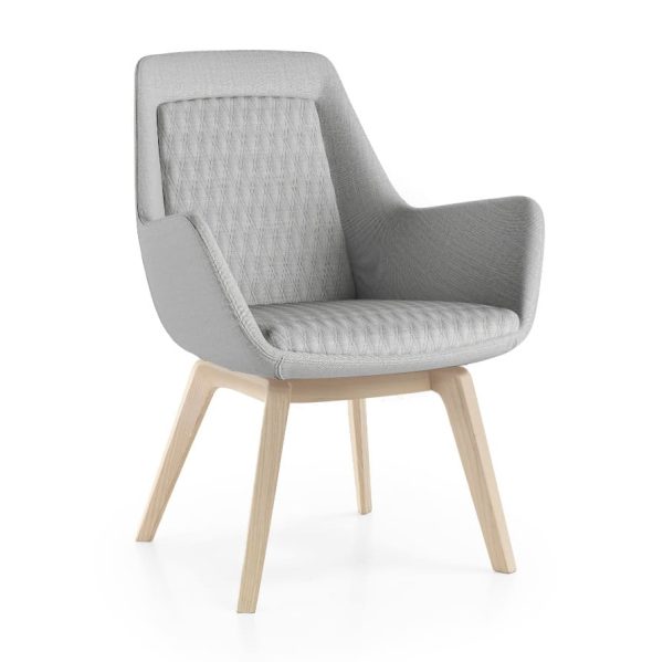 An armchair featuring a sleek profile