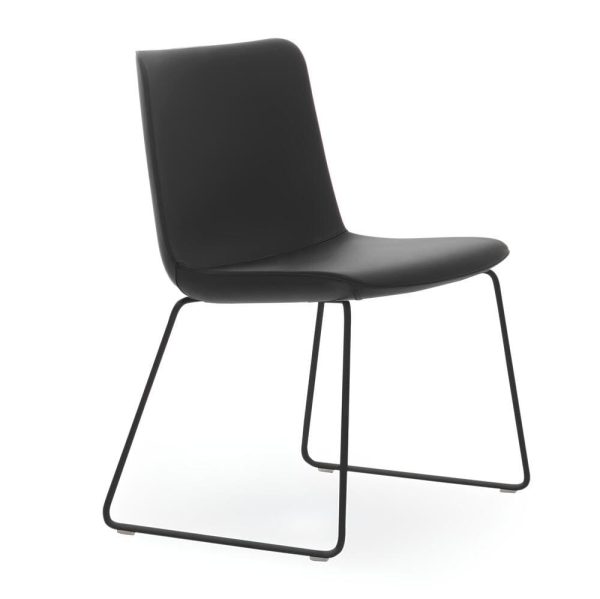 Ergonomic seat with angled wooden legs