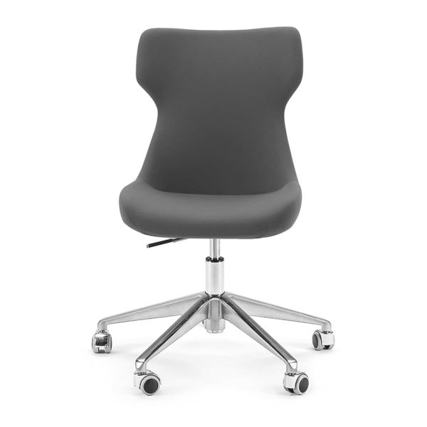 Grey chair with a comfortable, cushioned seat