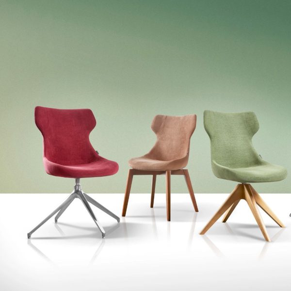 Modern armchair with a supportive backrest
