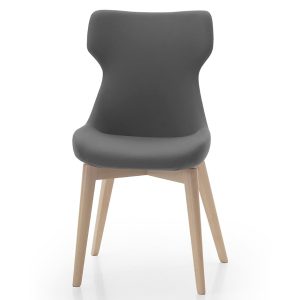 Modern armchair with light grey upholstery