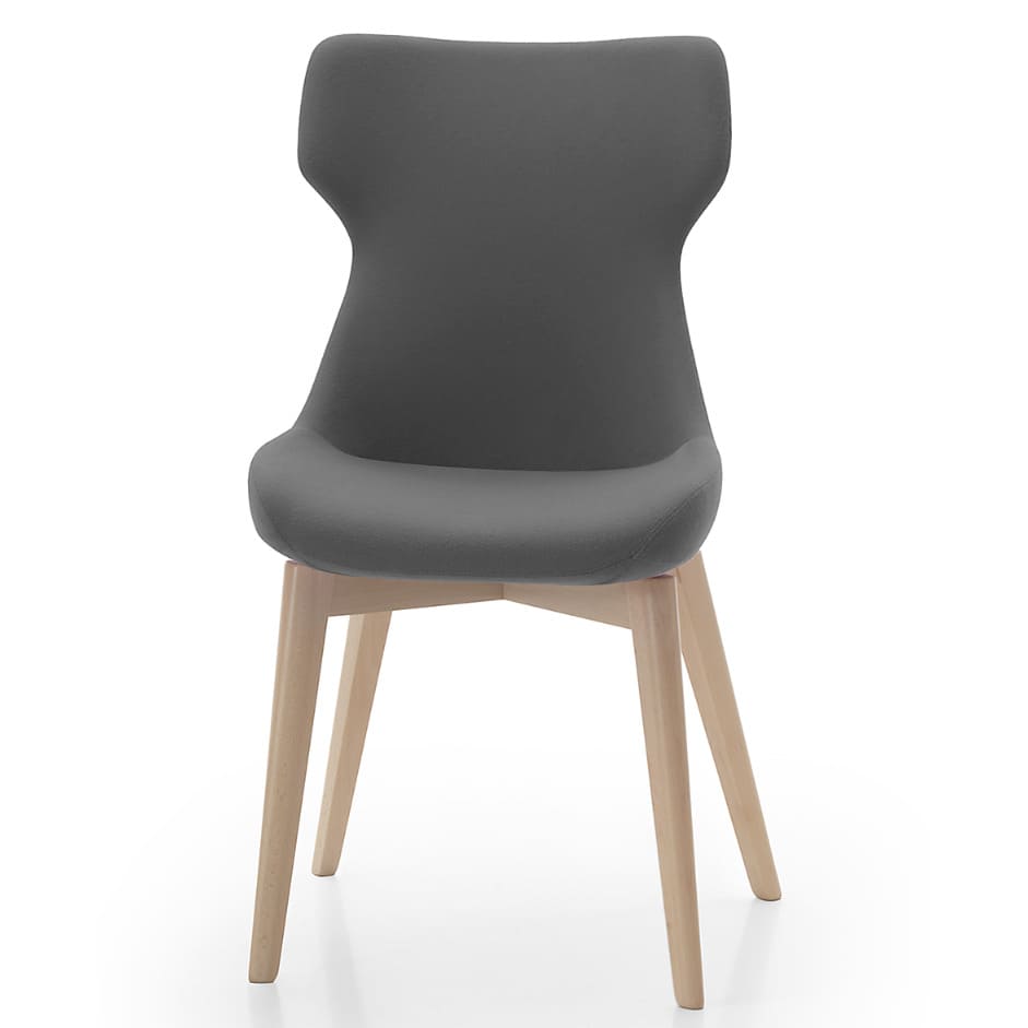 Modern armchair with light grey upholstery