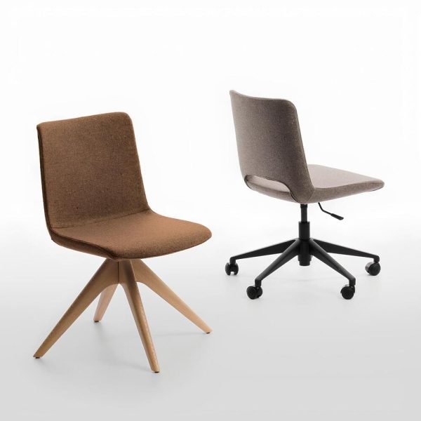 Textured upholstery on a simple wooden frame