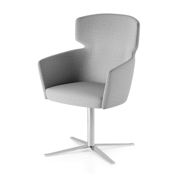 The sophisticated stone chair offers a cozy and stylish retreat